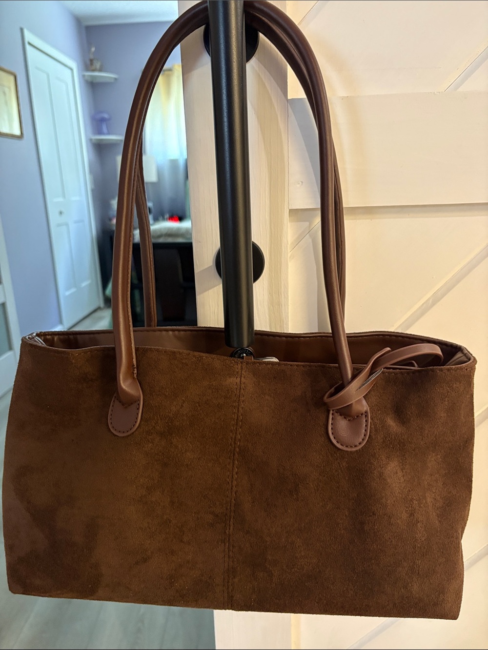 Brown Suede Tote Bag - Brand:
